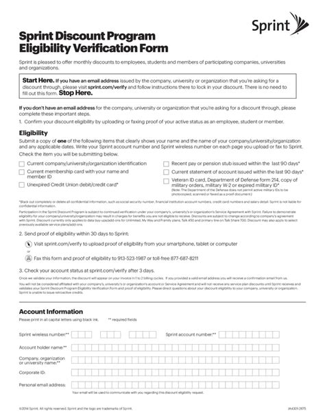 what are the eligible requirements to be on sprint discount